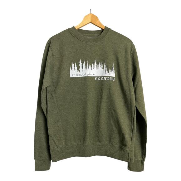 Sunapee Travel Sweatshirt Tourist M L Green Casual comfy Cozy - Picture 1 of 3